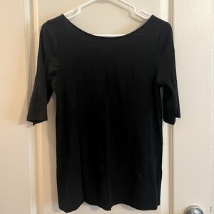 3/4 sleeve scoop back top